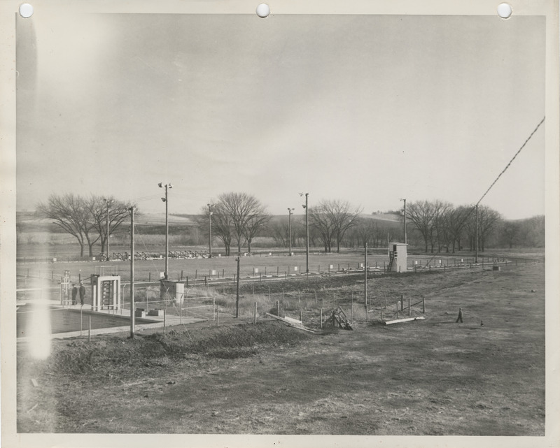 Photograph of the swimming pool and the athletic field in Villisca
