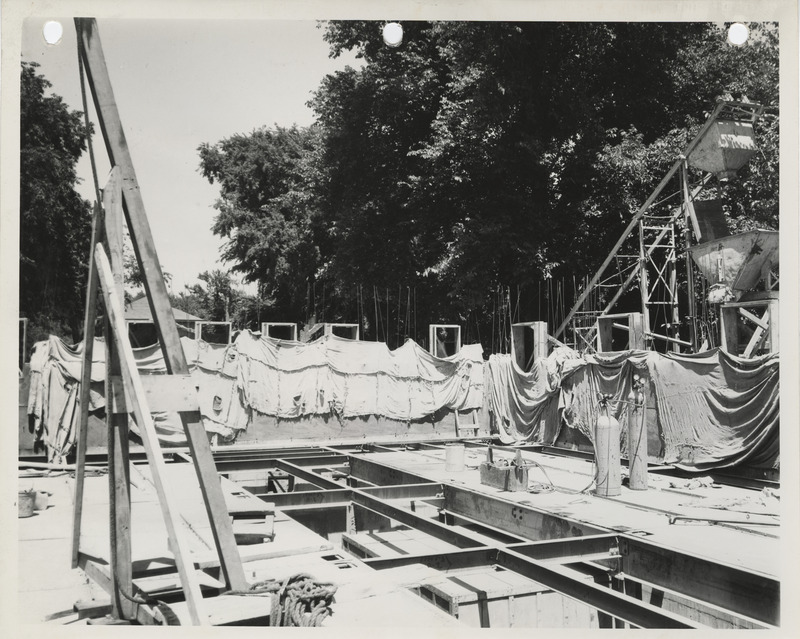 Photograph of the construction of Page County Jail in Clarinda
