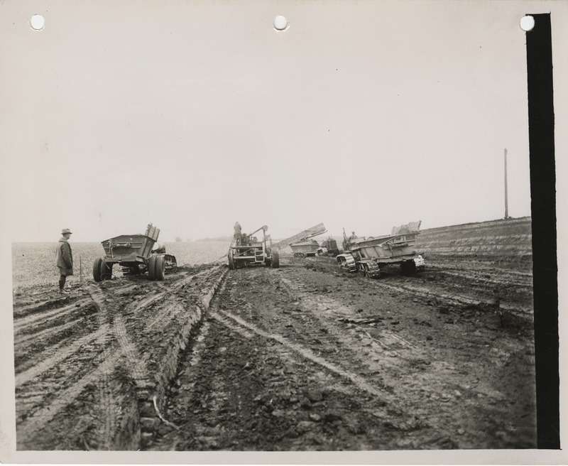 Photograph of construction of a farm to market road in Pottawattamie County