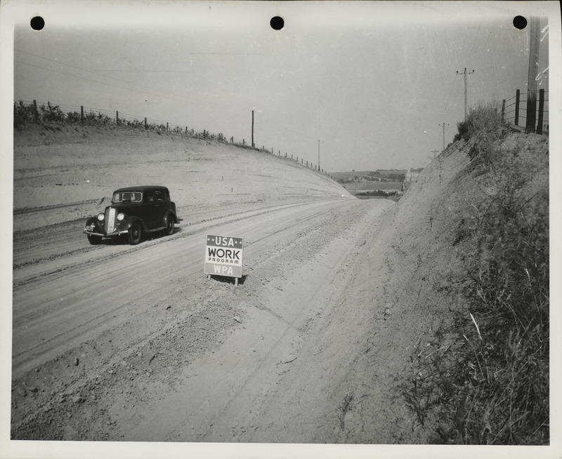 Photograph of a new grade on a farm to market road in Shelby County