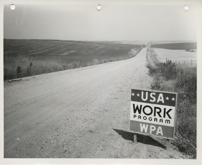 Photograph of gravelling on a farm to market road in Shelby County