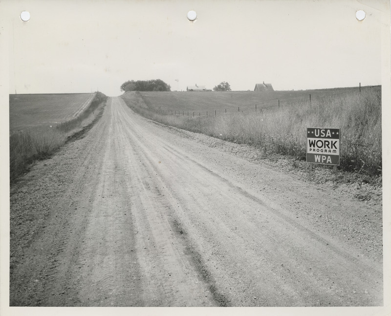 Photograph of gravelling on a farm to market road in Shelby County