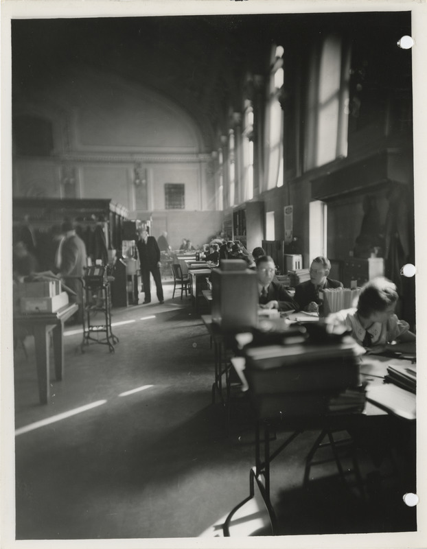 Photograph of people working in the finance department at the city hall in Des Moines