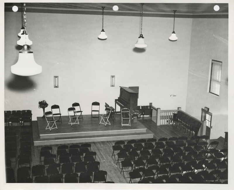 Photograph of a meeting room at the community building in Wall Lake