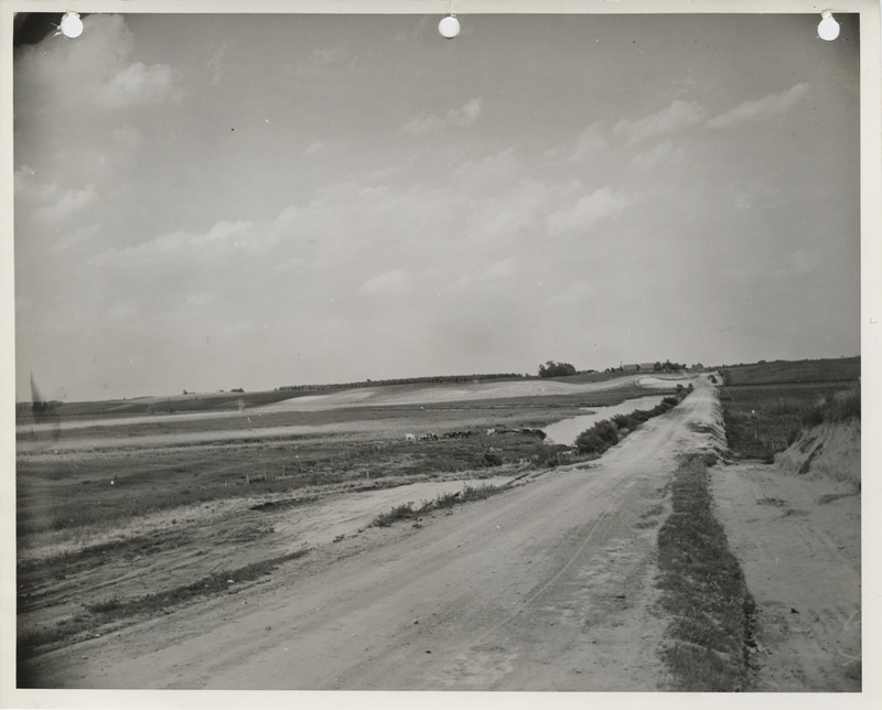 Photograph of fill and riprap for Union Slough in Kossuth County