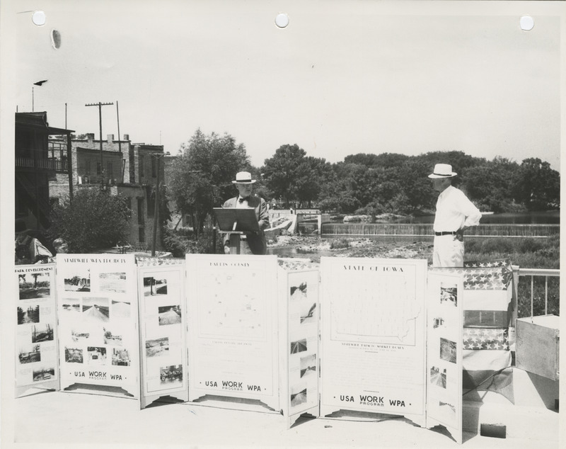 Photograph of people gathered during the dedication of Alden Bridge event