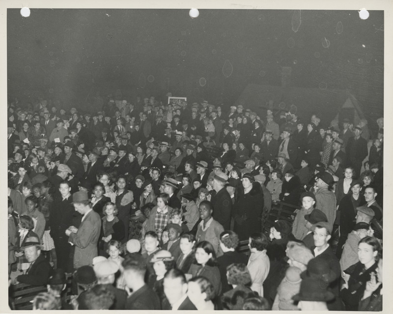 Photograph of group of people gathered during the dedication of the 2nd avenue improvement project event