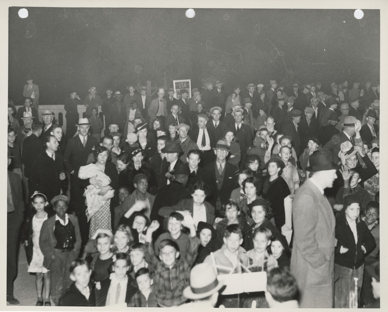 Photograph of group of people gathered during the dedication of the 2nd avenue improvement project event