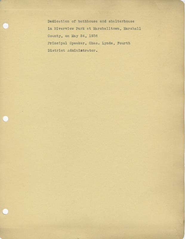 Description of project: bathhouse and shelter house in Riverview Park