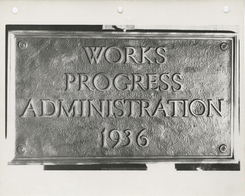 Photograph of the WPA metal plaque