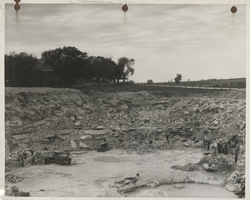 Photograph of men working at the quarry in Finchford