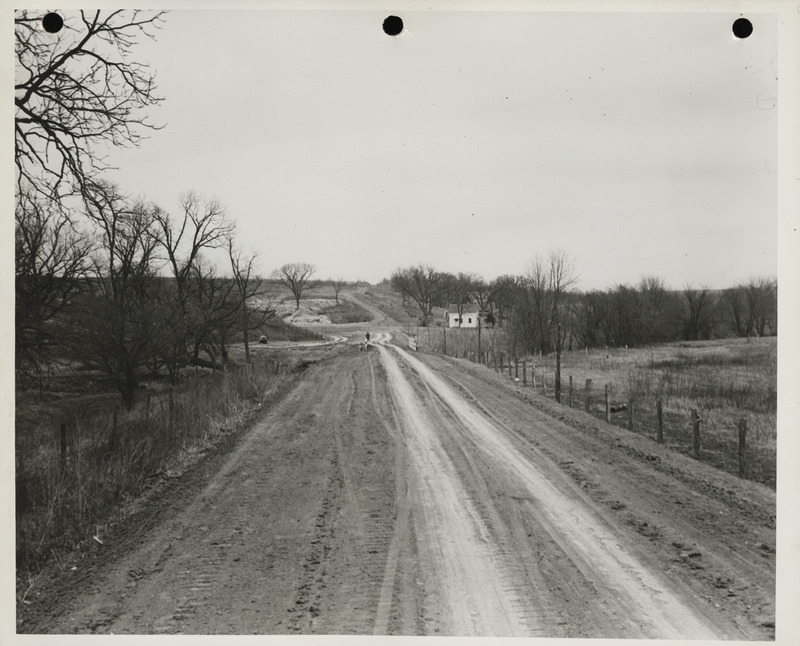 Photograph of farm-to-market road before the road work started in Clarke County