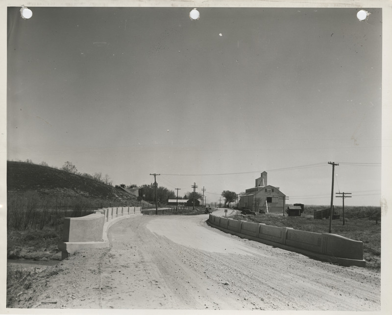 Photograph of bridge construction on the farm-to-market road in Muscatine County