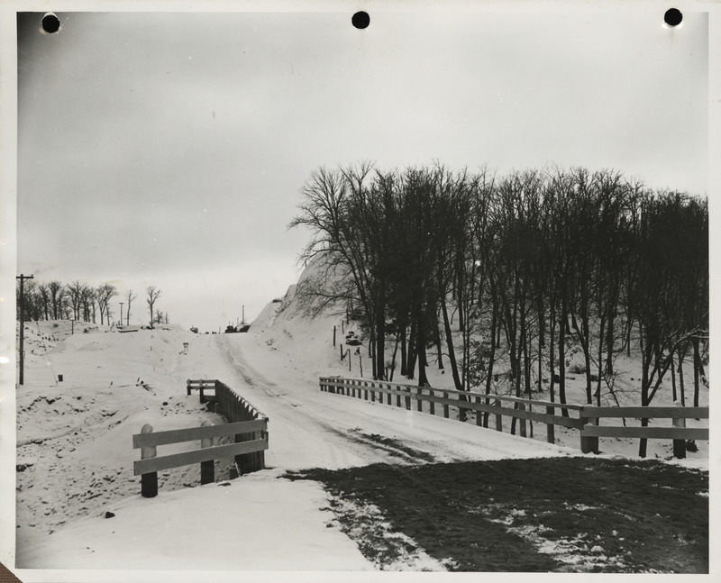 Photograph of farm-to-market road covered with snow in Webster County