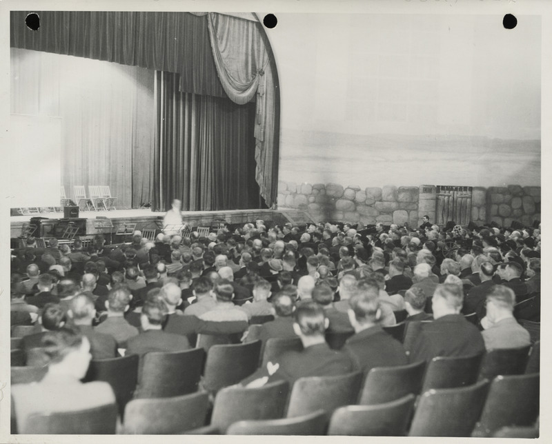 Photograph of people attending the WPA district meeting