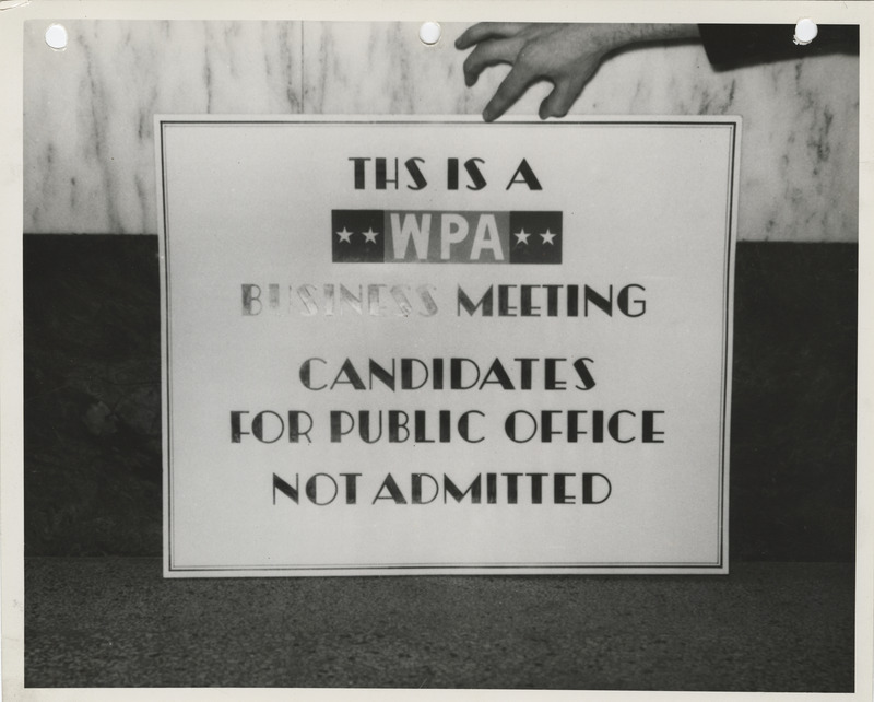 Photograph of the signage of the WPA business meeting