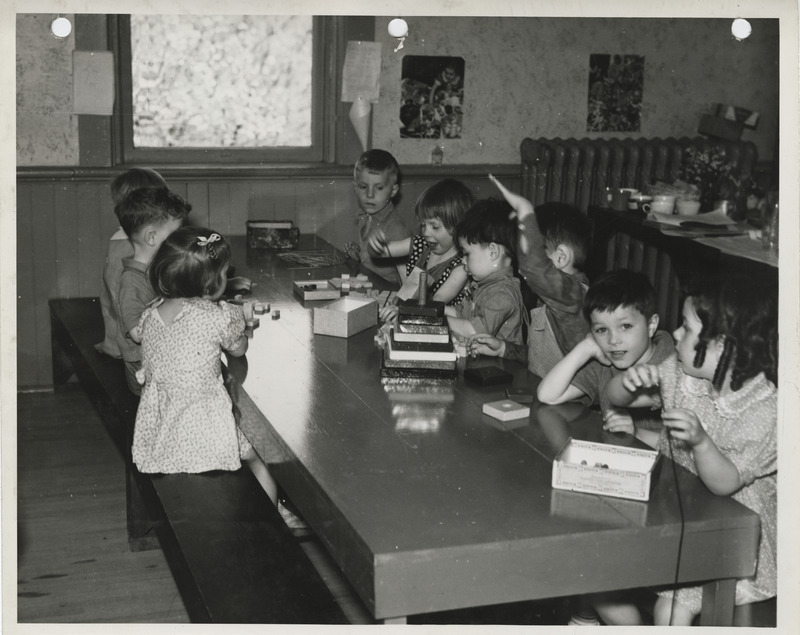 Photograph of a class at a nursery school in Columbus Junction