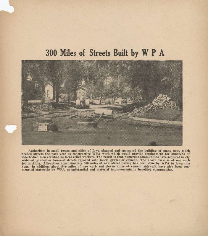 300 miles of streets built by WPA