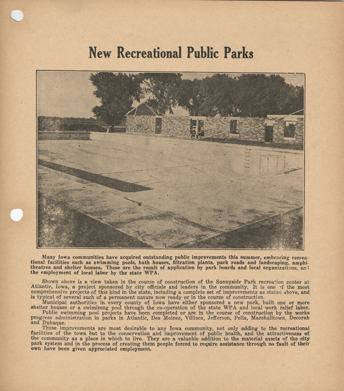 New recreational public parks