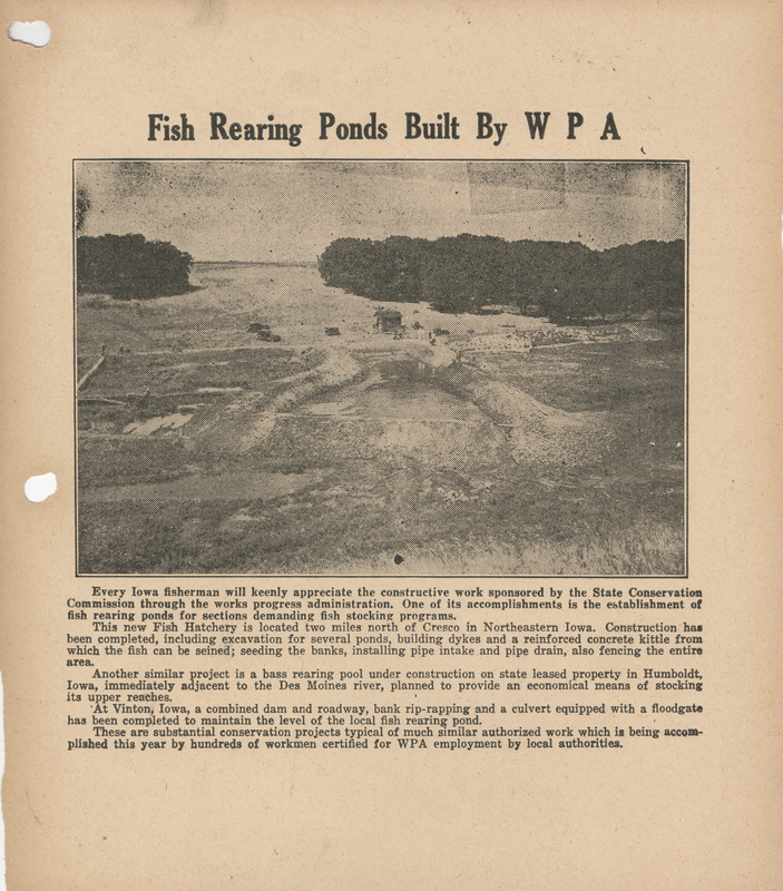 Fish rearing ponds built by WPA