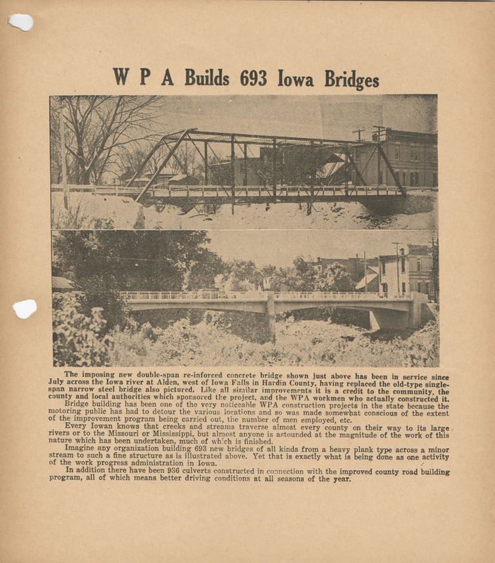 WPA builds 693 Iowa bridges