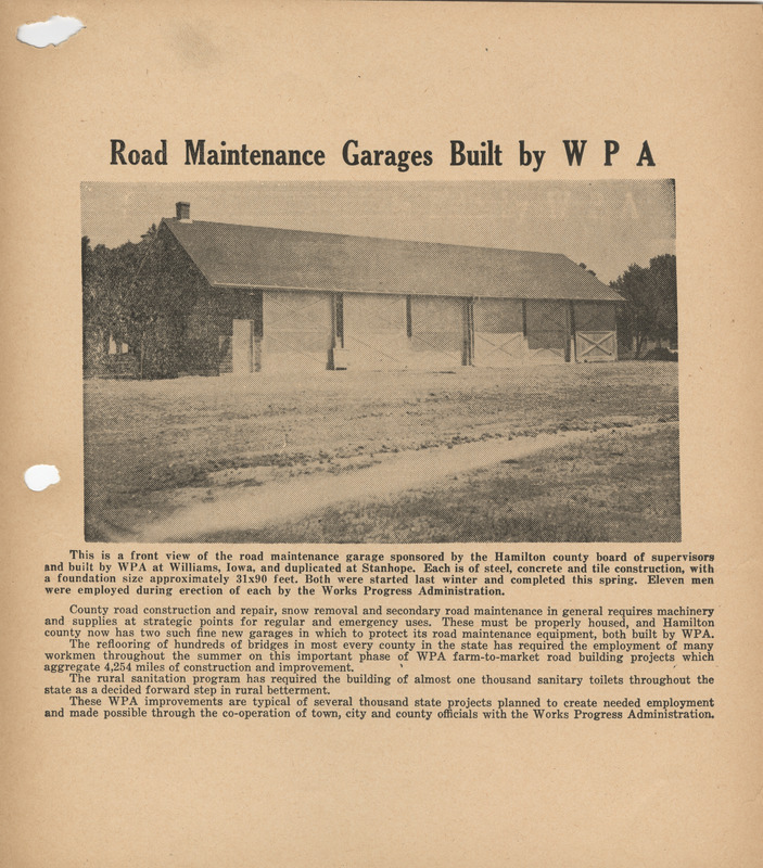 Road maintenance garages built by WPA
