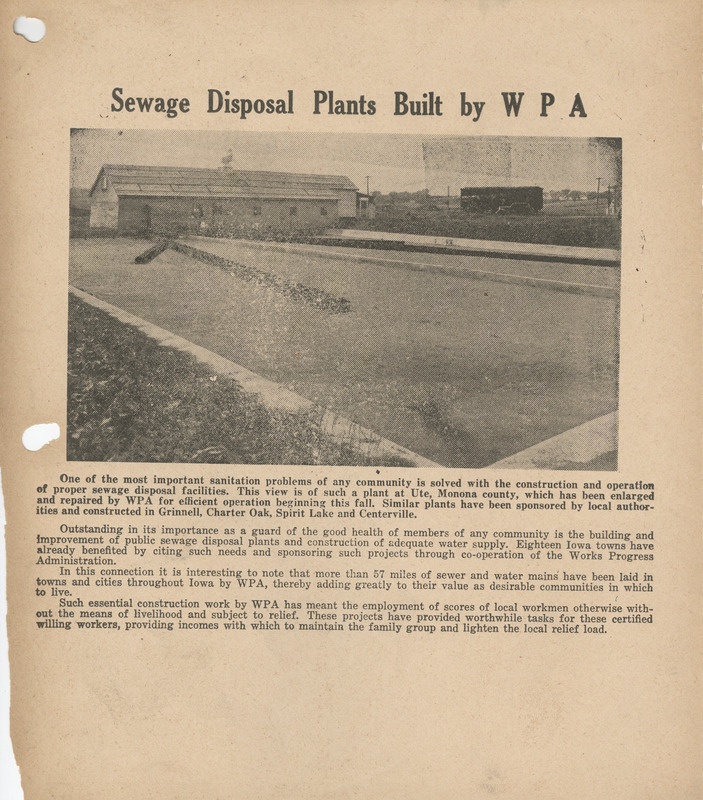Sewage disposal plants built by WPA