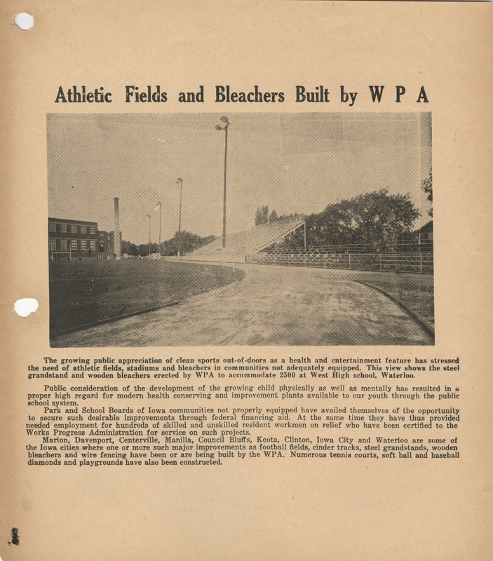 Athletic fields and bleachers built by WPA