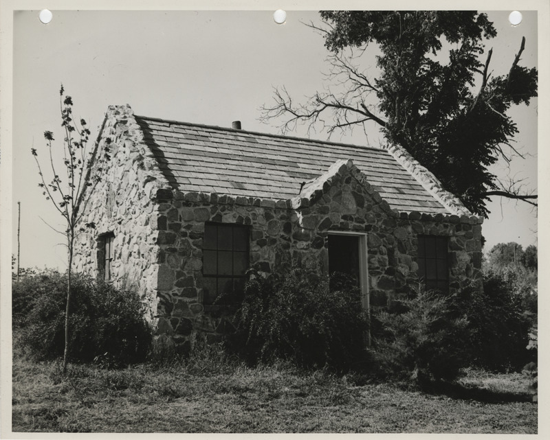 Photograph of a chapel at the cemetery in Carroll