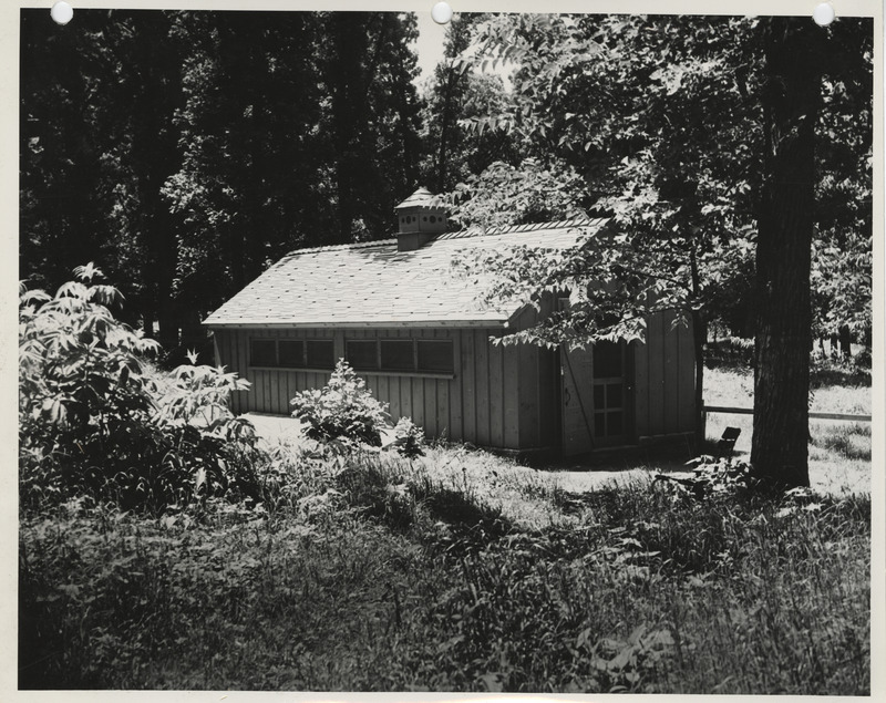 Photograph of a latrine and utility building at Clear Lake State Park in Cerro Gordo County