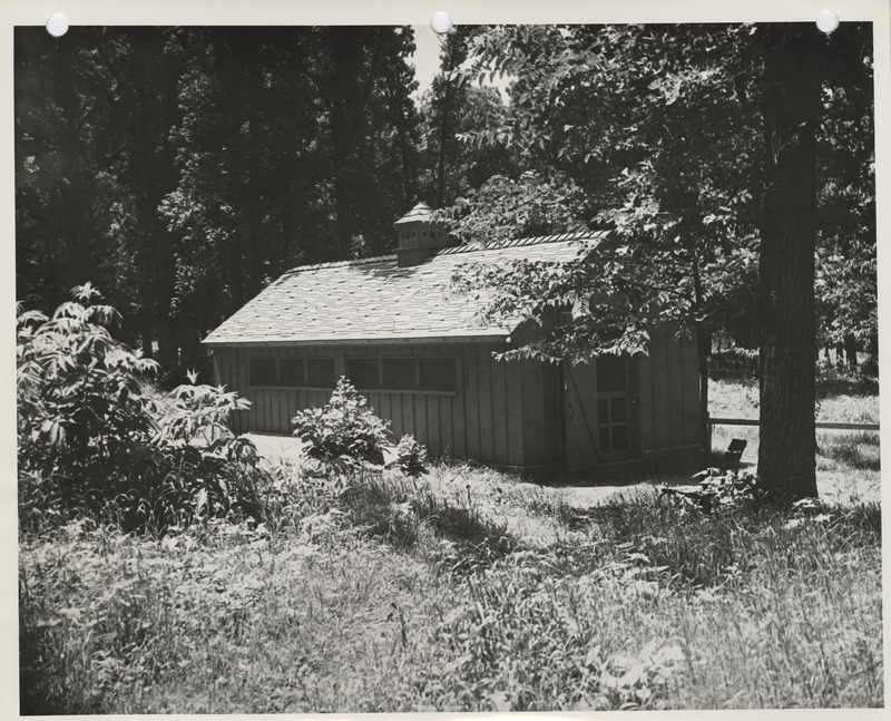 Photograph of a latrine and utility building at Clear Lake State Park in Cerro Gordo County