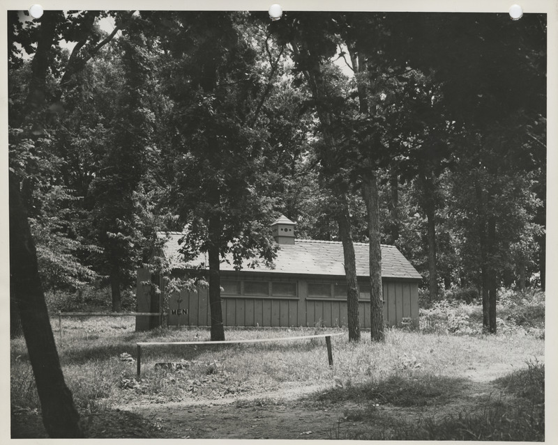 Photograph of a latrine and utility building at Clear Lake State Park in Cerro Gordo County