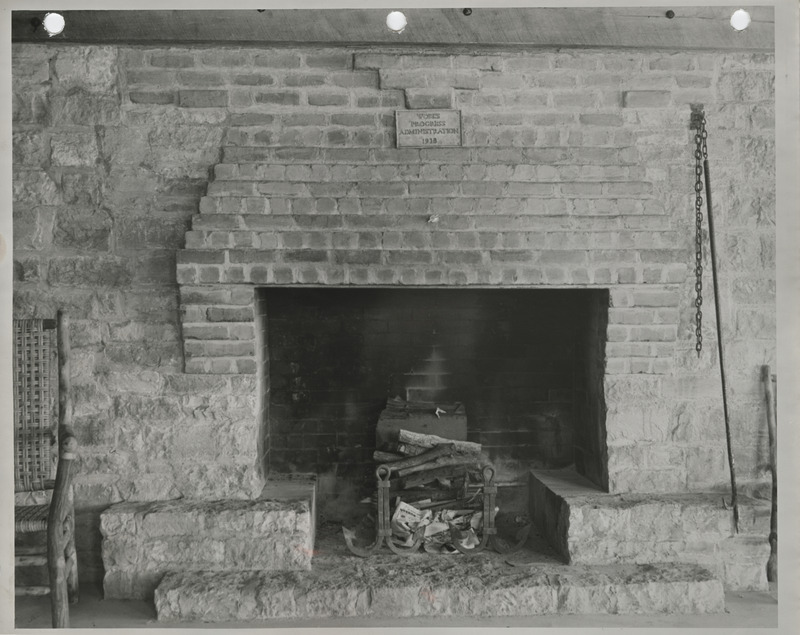 Photograph of a fireplace at Clear Lake State Park in Cerro Gordo County