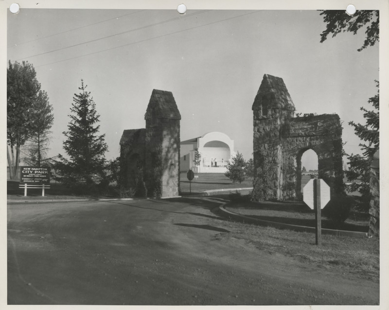 Photograph of a bandshell at a city park in New Hampton