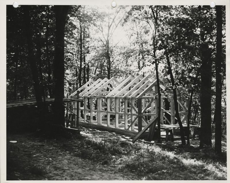 Photograph of latrine construction at A. A. Call State Park in Kossuth County