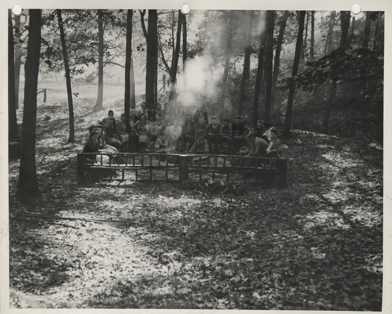 Photograph of people at a city park in Columbus Junction