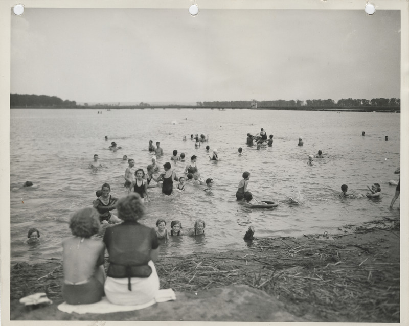 Photograph of people at Lake Manawa in Council Bluffs