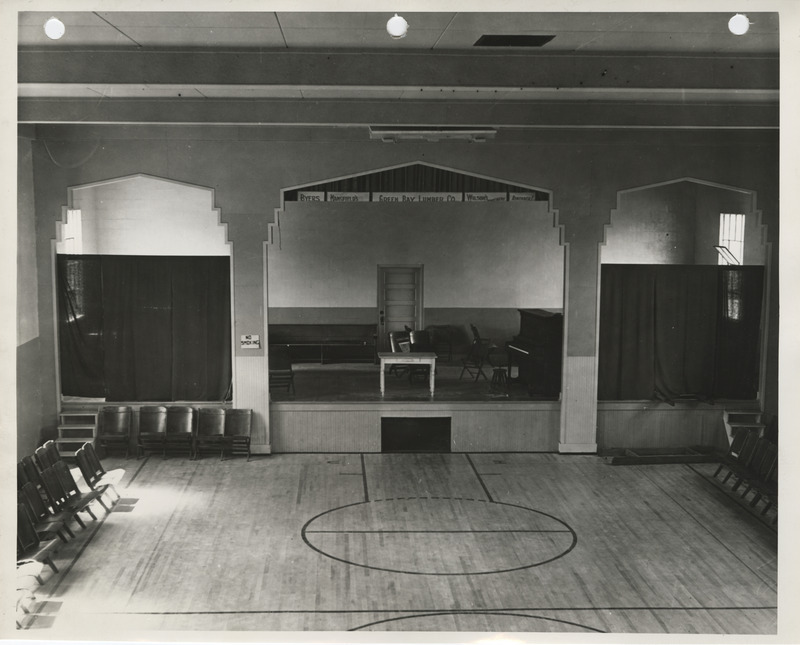 Photograph of the interior of the community building in Hastings