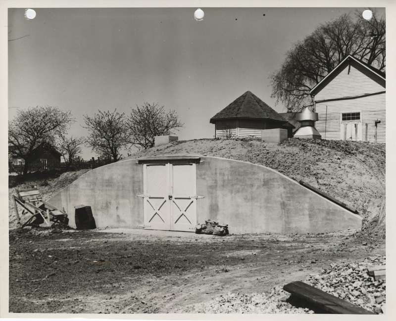 Photograph of a concrete vegetable cellar at a county home in Muscatine County