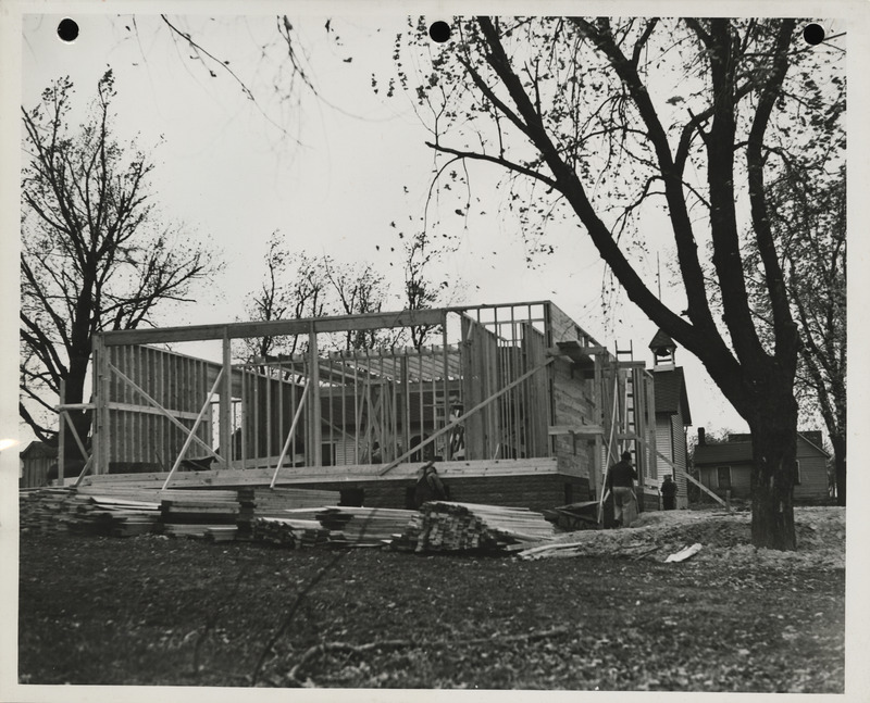 Photograph of school construction in Stockton