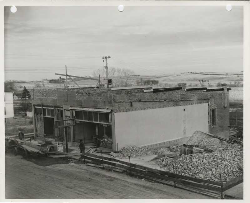 Photograph of a building remodel for a town hall in Coin