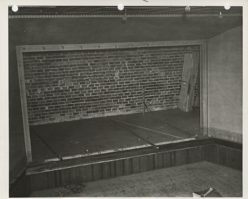 Photograph of the interior remodel of the town hall in Wall Lake