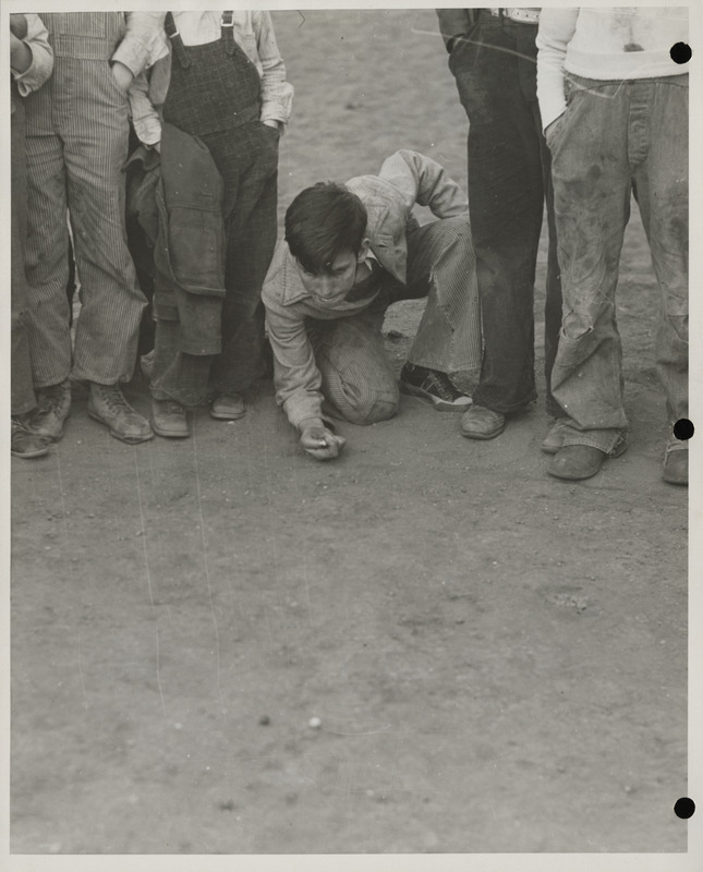 Photograph of a marble tournament in Muscatine