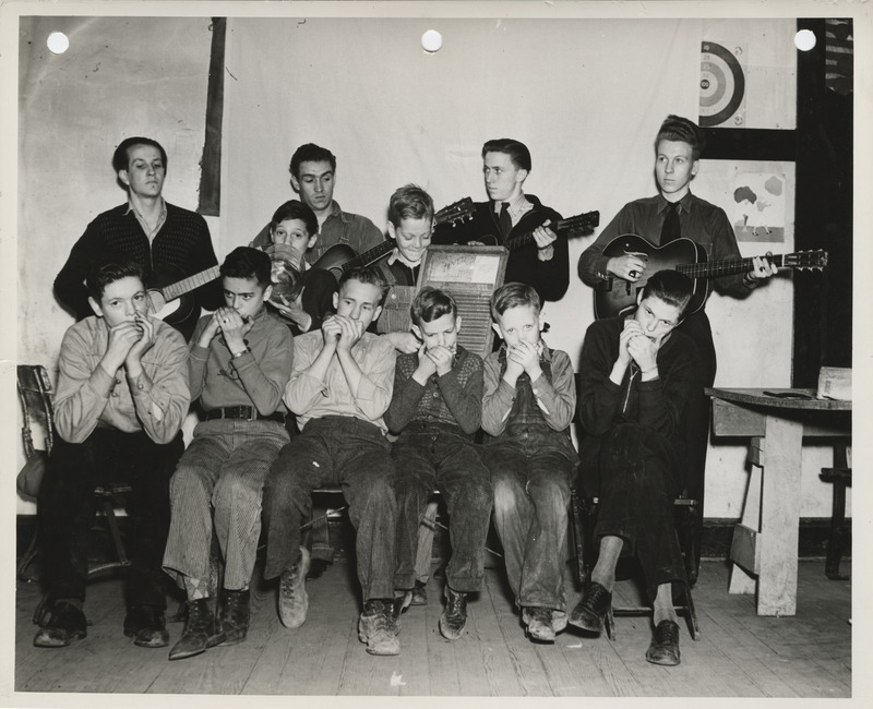 Photograph of a harmonica band in Ottumwa