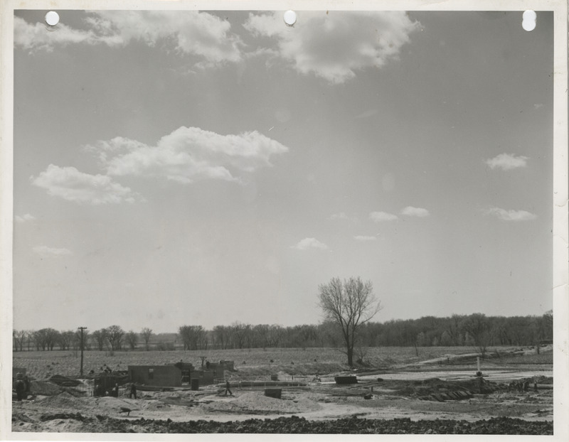Photograph of construction of the disposal plant in Perry