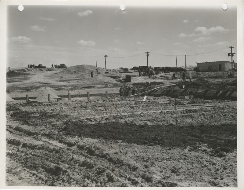 Photograph of construction of the disposal plant in Perry