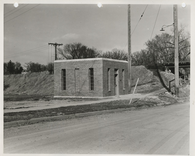 Photograph of a pumping station on a sewer line in Dickinson County