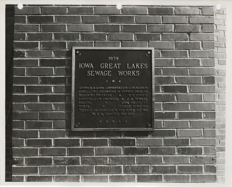 Photograph of a plaque at a disposal plant in Dickinson County