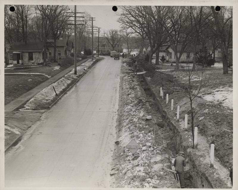 Photograph of sewer construction in Okoboji