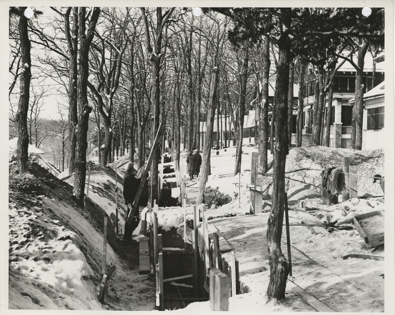 Photograph of lateral sewer construction in Okoboji